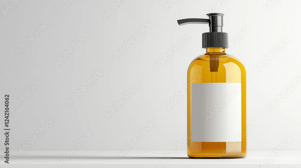 modern dispenser bottle with a pump , label , on white background . cream , shampoo , cosmetic , soap , gel modern dispenser bottle with a pump , label , on white background . cream , shampoo , cosmetic , soap , gel