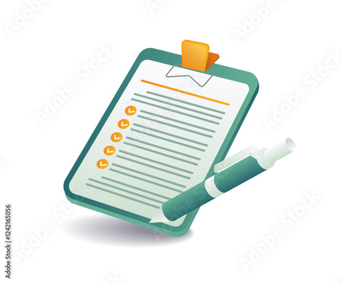 Creating a business plan checklist concept illustration