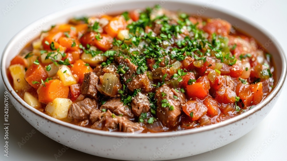 Hearty beef stew with root vegetables, rustic kitchen setting, home-cooked meal, blog food photography Hearty beef stew with root vegetables, rustic kitchen setting, home-cooked meal, blog food photography