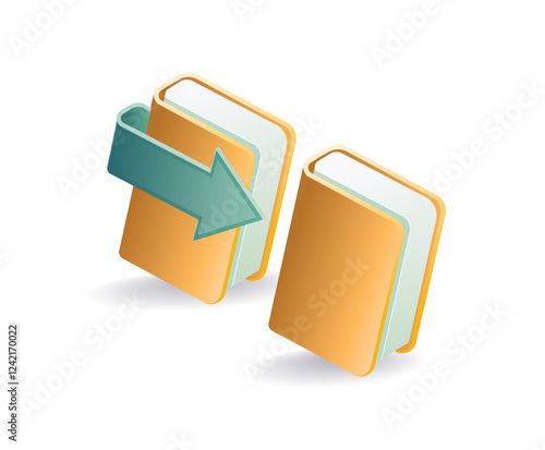 Digital folder data duplication concept illustration