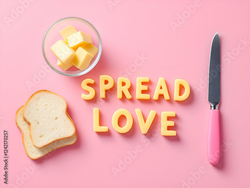 SPREAD LOVE Butter Art - Heartwarming Food Message photo