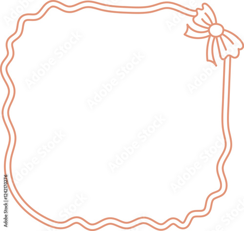 Line Vintage Square Frame With Bow