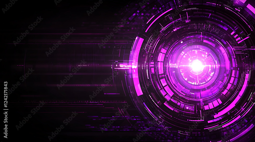 Fototapeta premium Purple Tech Eye Abstract Background