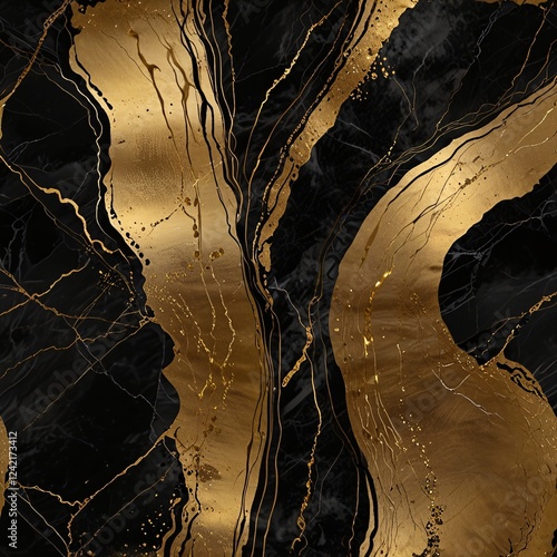 Elegant Black and Gold Marble Abstract