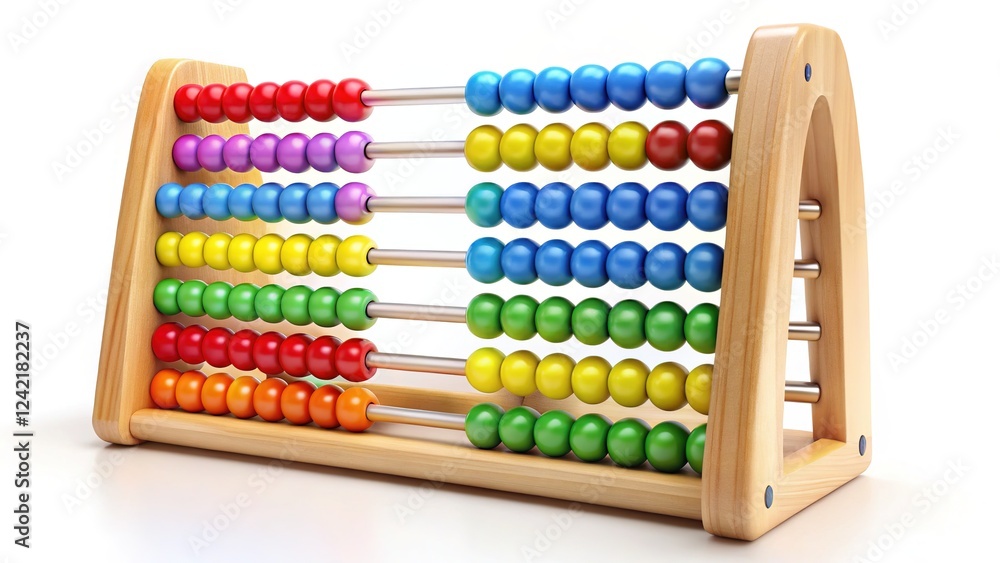 Cartoon Abacus with Colorful Beads Cartoon Abacus with Colorful Beads