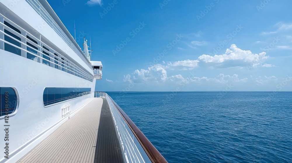 Fototapeta premium Cruise Ship Deck Overlooking the Ocean