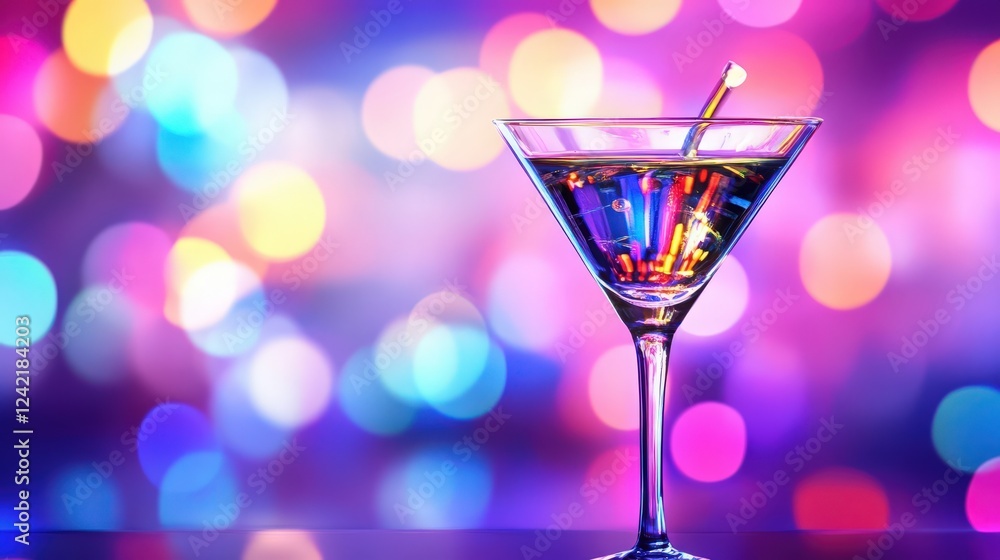 Refreshing Cocktail with Vibrant Colors and Garnish Refreshing Cocktail with Vibrant Colors and Garnish