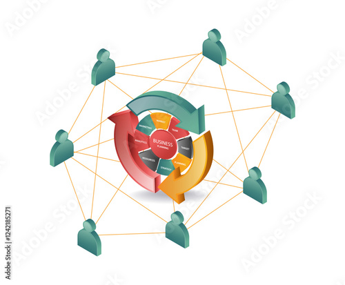 Business management network concept illustration