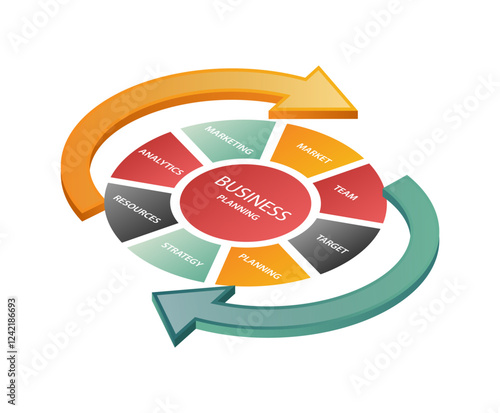Business erp system management concept illustration