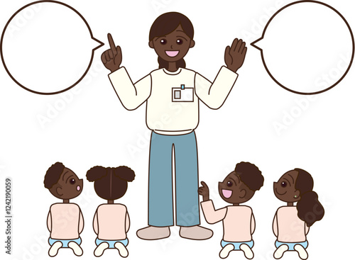 Black women teachers and children