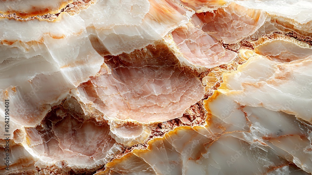 Abstract Surface Stone Quartz Pattern with Earthy Tones and Striations Nature Geological Formation.