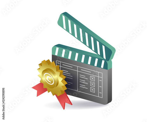 Action movie board copyright illustration concept