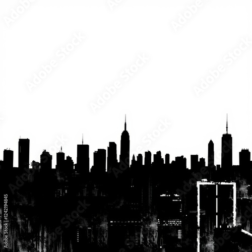 Wallpaper Mural City skyline silhouette with a full moon against a golden night sky skyline silhouette  Torontodigital.ca