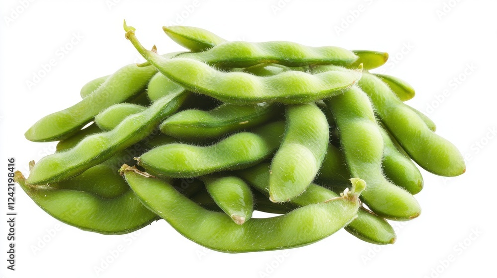 Edamame Feast: A vibrant, close-up shot of a pile of fresh edamame pods, inviting you to savor the natural goodness of this healthy snack. Edamame Feast: A vibrant, close-up shot of a pile of fresh edamame pods, inviting you to savor the natural goodness of this healthy snack.