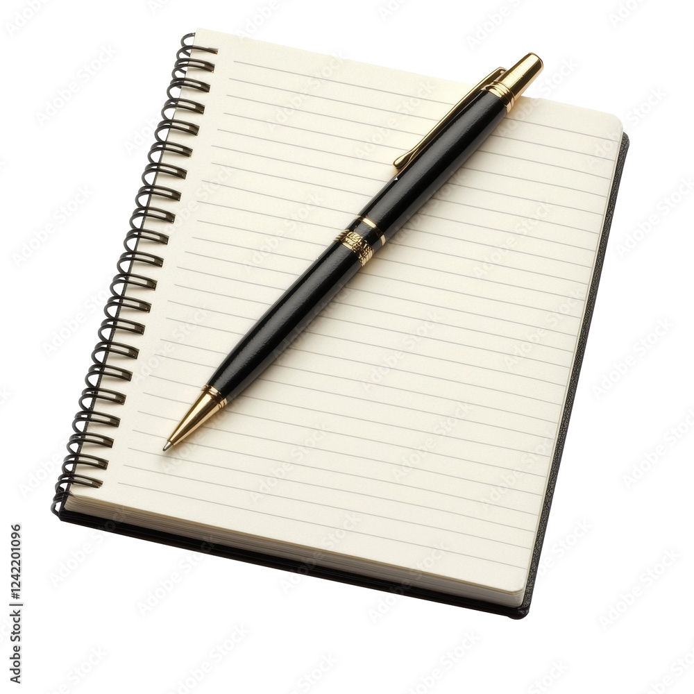 Blank notebook and pen ready for ideas and notes Blank notebook and pen ready for ideas and notes