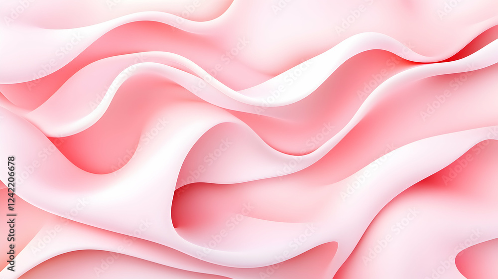 Fototapeta premium Pink waves abstract background, soft texture, design element for website or print