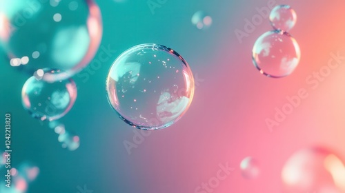 Wallpaper Mural Abstract PC Desktop Wallpaper Featuring Colorful Flying Bubbles Against Gradient Background for Digital Displays Torontodigital.ca