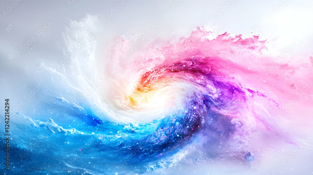 Colorful swirling nebula, cosmic art, space background, abstract design Colorful swirling nebula, cosmic art, space background, abstract design