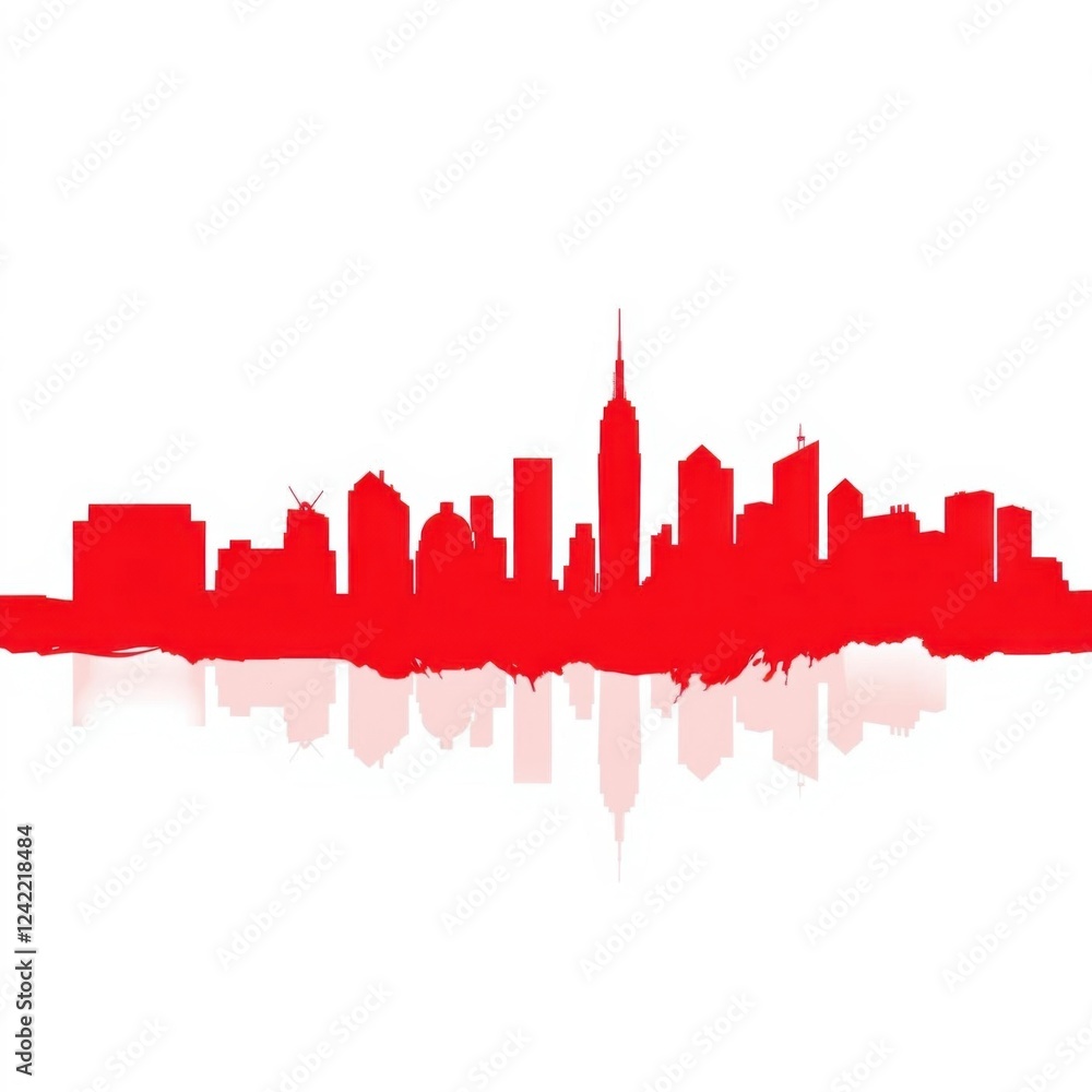Fototapeta premium Silhouette building skyline silhouette 
