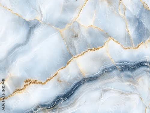 luxurious white and ice blue marble texture with flowing veins and crystalline structure, elegant abstract pattern with depth and dimension