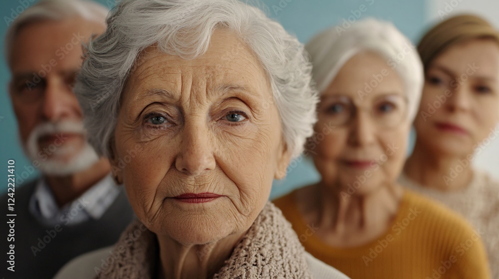 Group of serious senior citizens posing for a portrait Group of serious senior citizens posing for a portrait