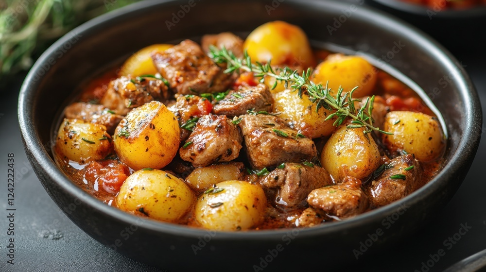 A classic Maltese rabbit stew with tomato sauce A classic Maltese rabbit stew with tomato sauce
