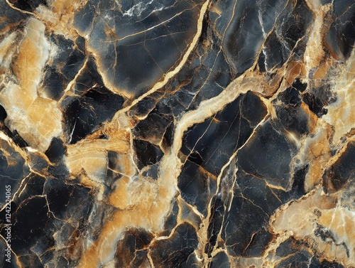 opulent golden marble swirls intertwining with deep obsidian veins, creating luxurious abstract patterns with metallic sheen, high-resolution detail, photorealistic texture