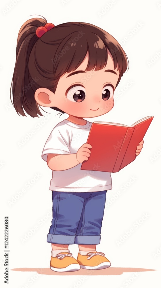 Chinese little girl reading and learning in the library
Chinese little girl reading and learning in the library