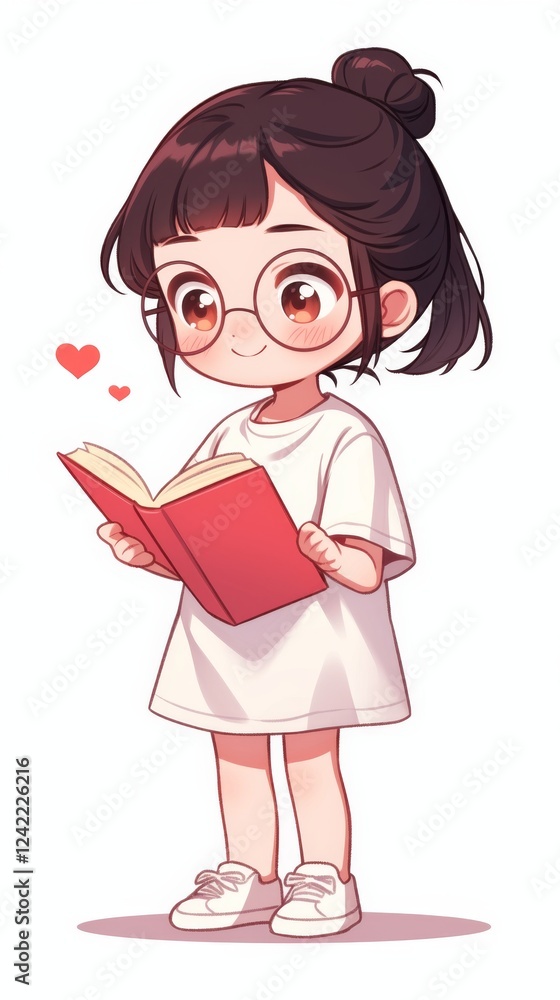 Chinese little girl reading and learning in the library
Chinese little girl reading and learning in the library