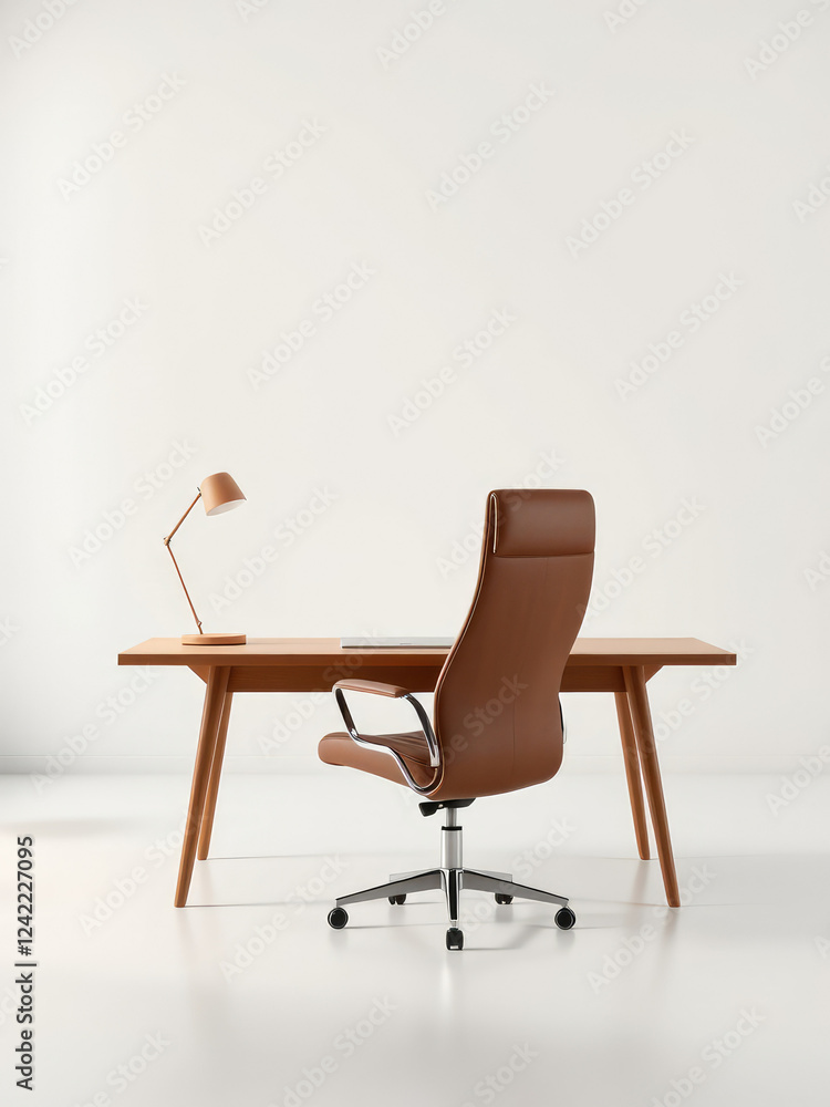 Fototapeta premium Minimalist office setup with a blurred background, office, office decor