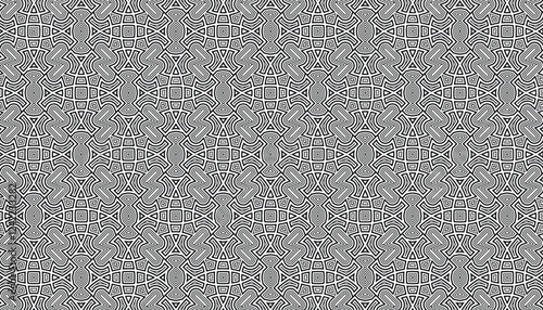 Seamless geometric pattern in black and white. Vector illustration.