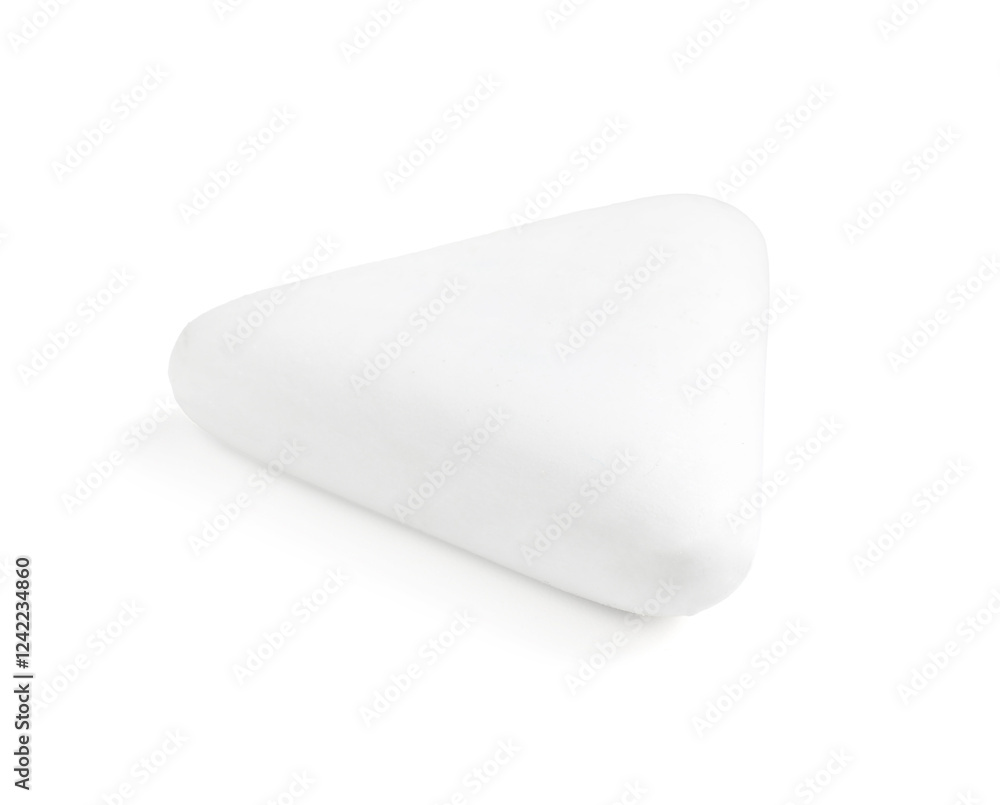 New eraser isolated on white. School stationery New eraser isolated on white. School stationery