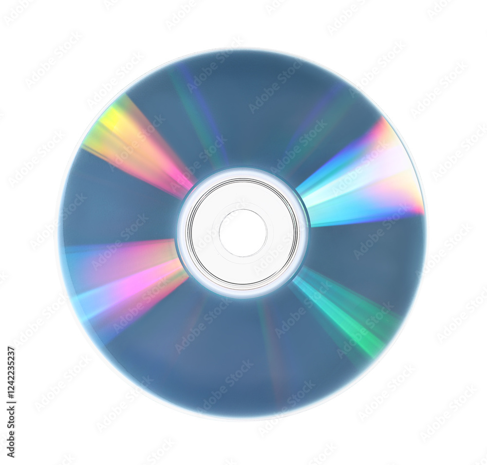 One shiny compact disc isolated on white One shiny compact disc isolated on white