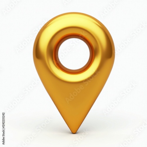 Glossy Gold Map Pointer 3D Effect on White Background Free Download Glossy Gold Map Pointer 3D Effect on White Background - GFXLoad