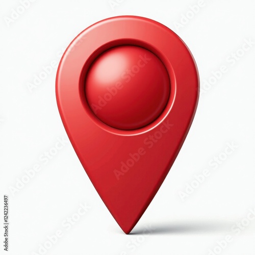 Glossy Red Rounded Map Pointer Icon on White Background Free Download Glossy Red Rounded Map Pointer Icon on White Background - GFXLoad