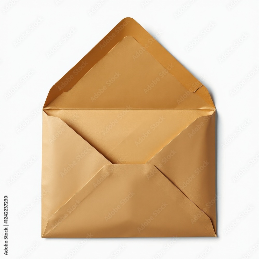 Brown Envelope Highlighted Against Pure White Background Brown Envelope Highlighted Against Pure White Background