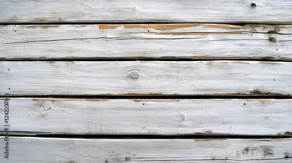 Obraz premium Weathered White Wooden Planks Rustic Background Texture Image