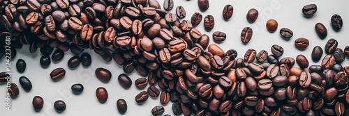 Coffee beans isolated on white, coffee beans isolated