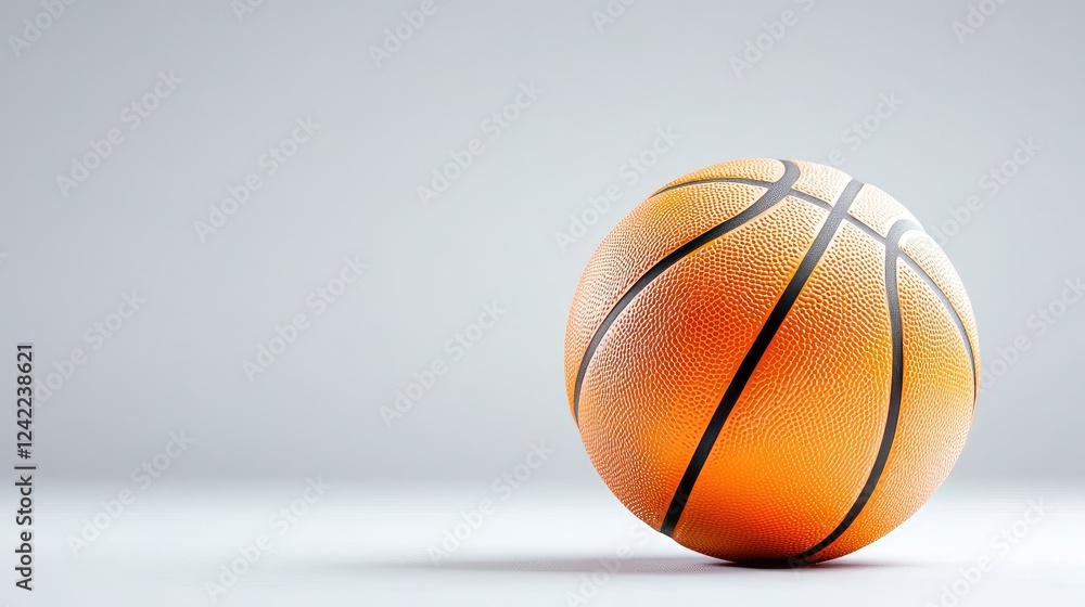 Obraz premium Orange basketball on gray background, studio shot