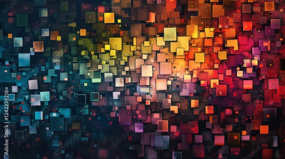 Colorful Abstract Background with Squares and Geometric Patterns Colorful Abstract Background with Squares and Geometric Patterns