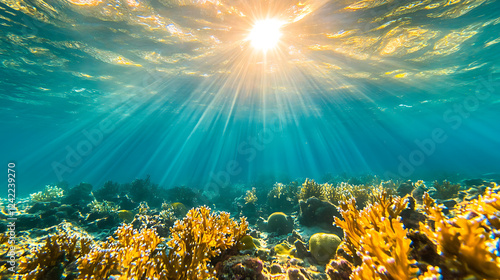 Wallpaper Mural Dynamic water splash, bubbles, ripples, underwater light rays and tranquil ocean views Torontodigital.ca