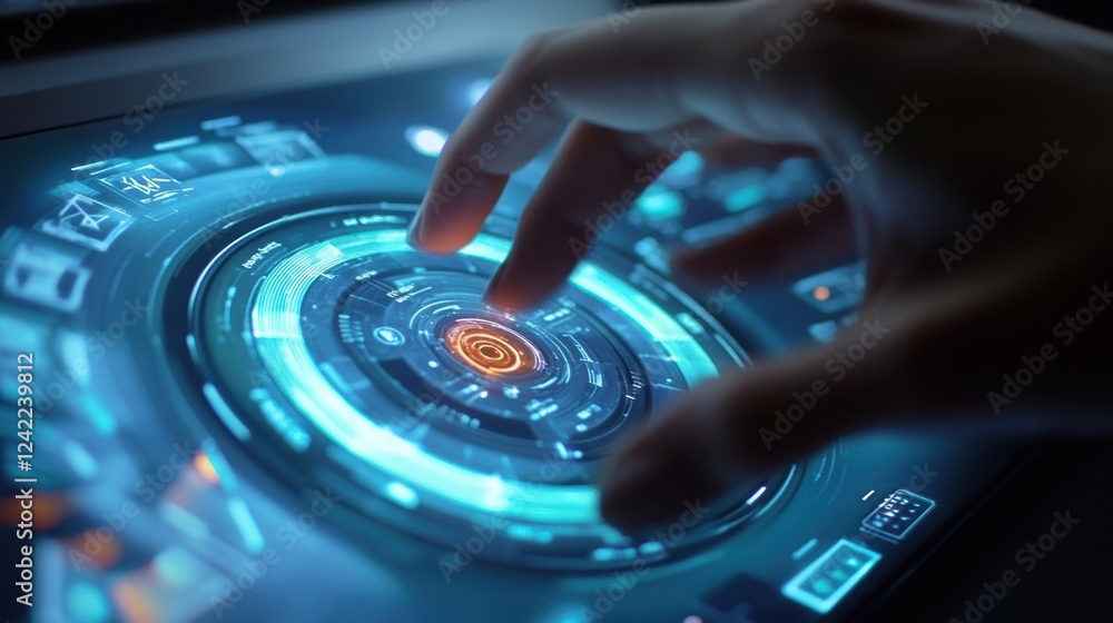 Medium closeup of a users hands operating the digital control panel of a centrifuge system showcasing clearly labeled buttons a vibrant LED screen displaying speed and time settings Medium closeup of a users hands operating the digital control panel of a centrifuge system showcasing clearly labeled buttons a vibrant LED screen displaying speed and time settings