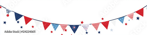 Obraz na płótnie american flag bunting star and stripes w salonie