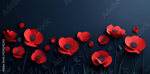 Obraz na płótnie abstract background with red hearts and flower w salonie