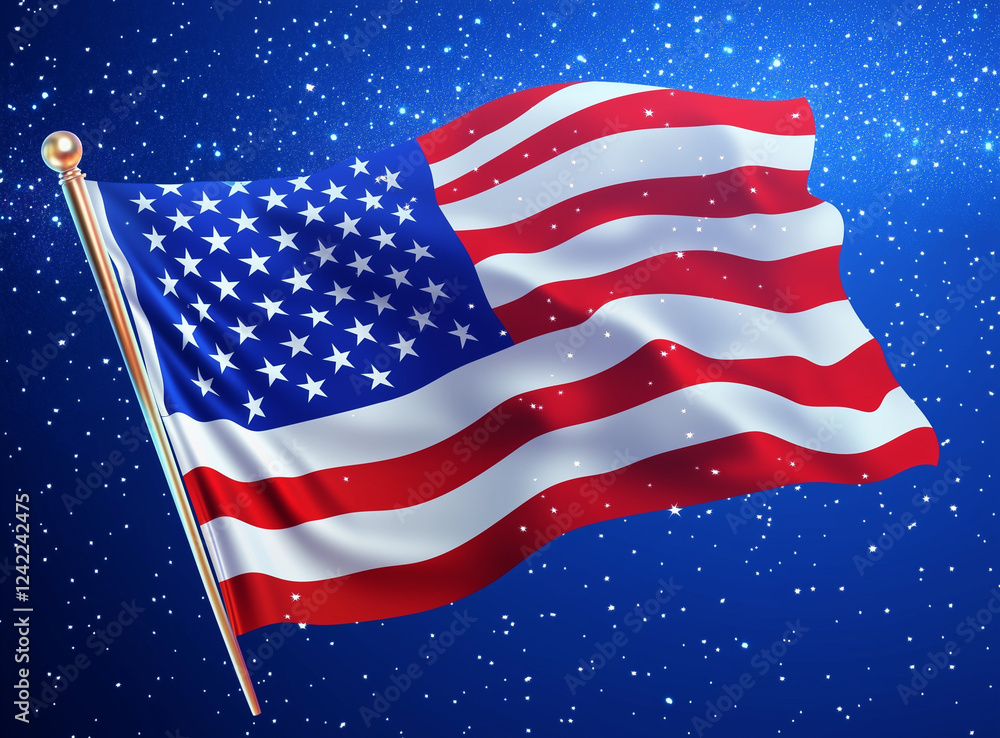 american flag waving in the wind