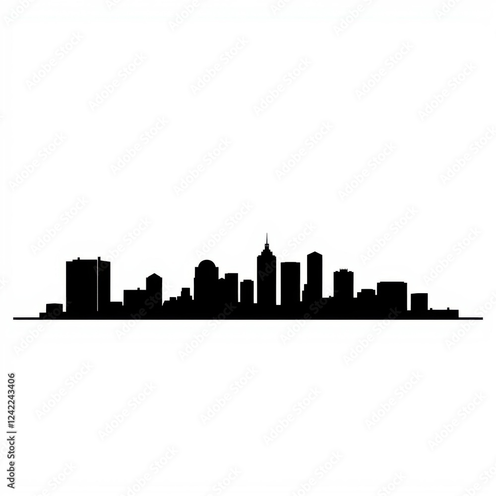 Fototapeta premium Seattle skyline mount rainier at sunrise sunset paper cut phone wallpaper background illustration skyline silhouette 