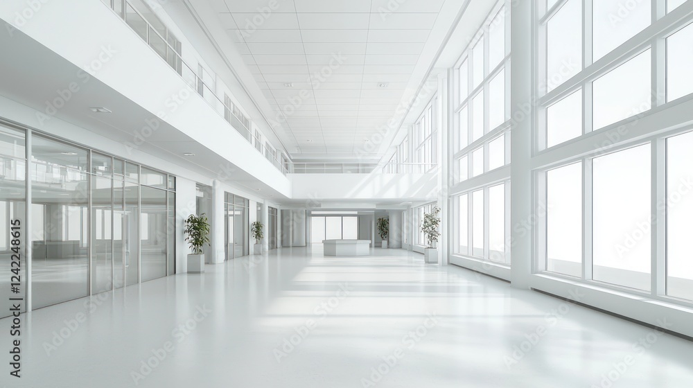 Bright White Modern Building Interior Hallway Bright White Modern Building Interior Hallway