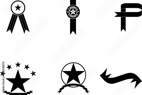 set of black and white banners