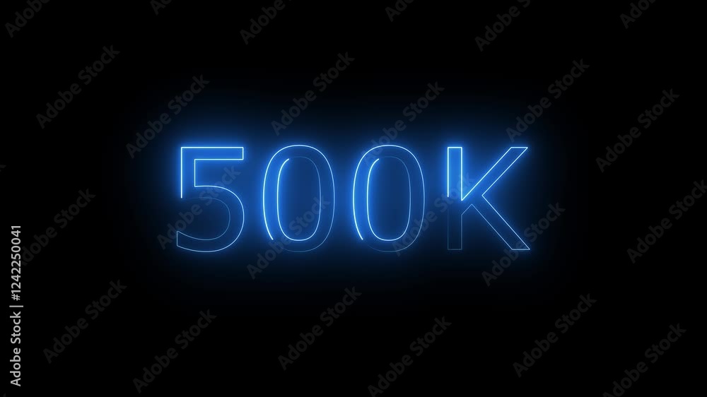 500k Neon Text Animation on Black Background. thank you social network subscribers. celebration of 500k followers subscriber thank you congratulations animation .Thank you 500k followers numbers. 500k Neon Text Animation on Black Background. thank you social network subscribers. celebration of 500k followers subscriber thank you congratulations animation .Thank you 500k followers numbers.