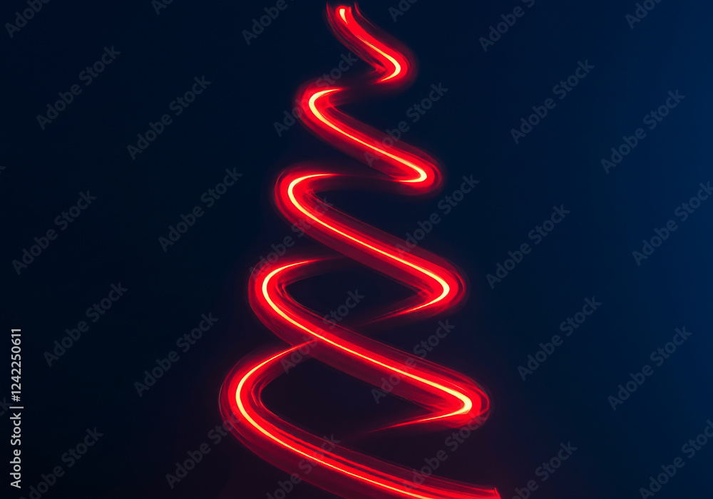 Glowing Red Spiral in a Dark Mystical Atmosphere Glowing Red Spiral in a Dark Mystical Atmosphere